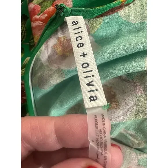 Alice + Olivia Maxi Dress Loma Green Floral - Picture 3 of 7